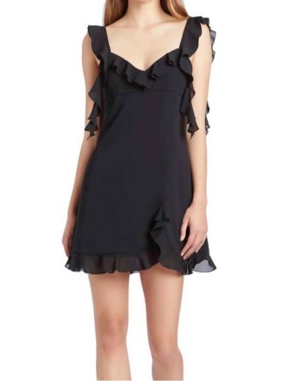 AMANDA UPRICHARD Sonnet Mini Dress Ruffle Size Small